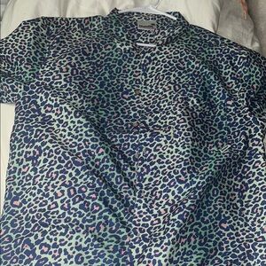 Men’s Blue Leopard Print Top and Bottoms